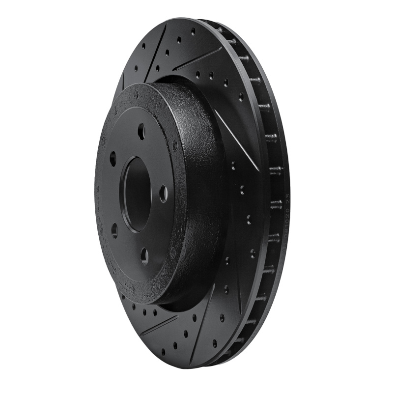 Jeep Grand Cherokee Brake Rotor (1) - Rear Left - R1 Concepts - Drilled & Slotted - Black - `06-`10